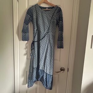 Japanese indigo fit and flare dress
